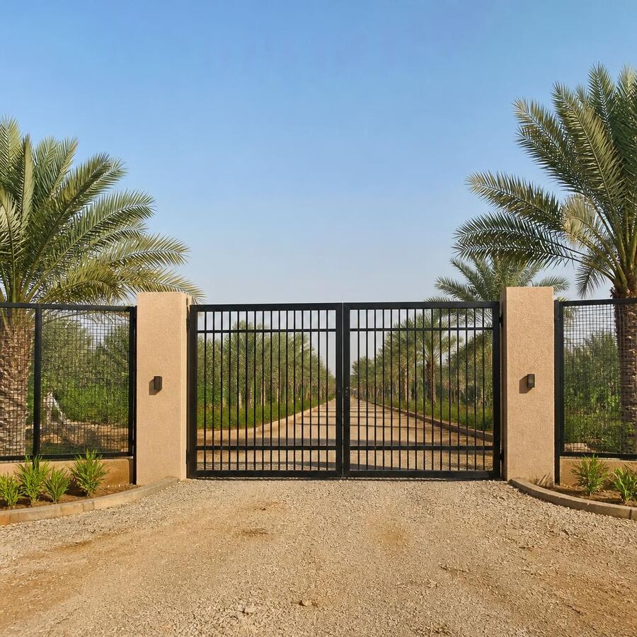 بوابة سياج أمني حديدية متينة